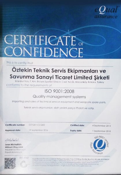 Certificate Of Confidence
